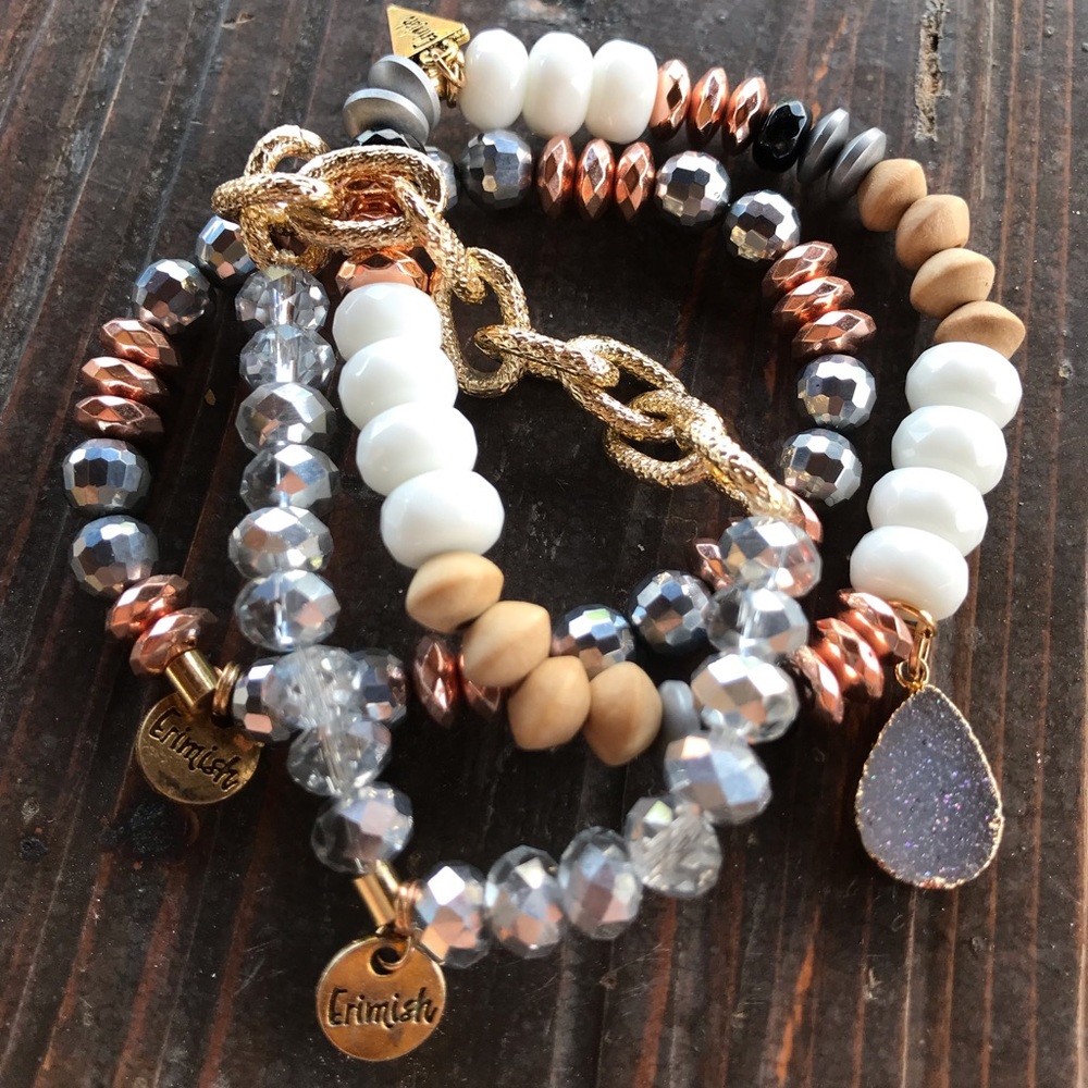 Erimish Bar 3 Single Bracelets stackable NWOT